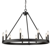 Golden 1017-9 BLK - Golden Lighting Alastair 9-light Chandelier in Matte Black